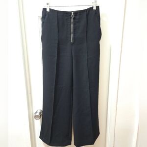 Aritzia Wilfred Nolay Black Wide‑Leg High‑Waisted Cropped Pants • Size 4 • S